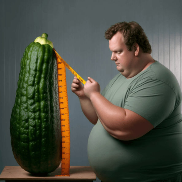 KevinClarkShafety Inflated guy measures a cucumber with a ruler c8cb1ac5 6bc2 4da3 a361 698855