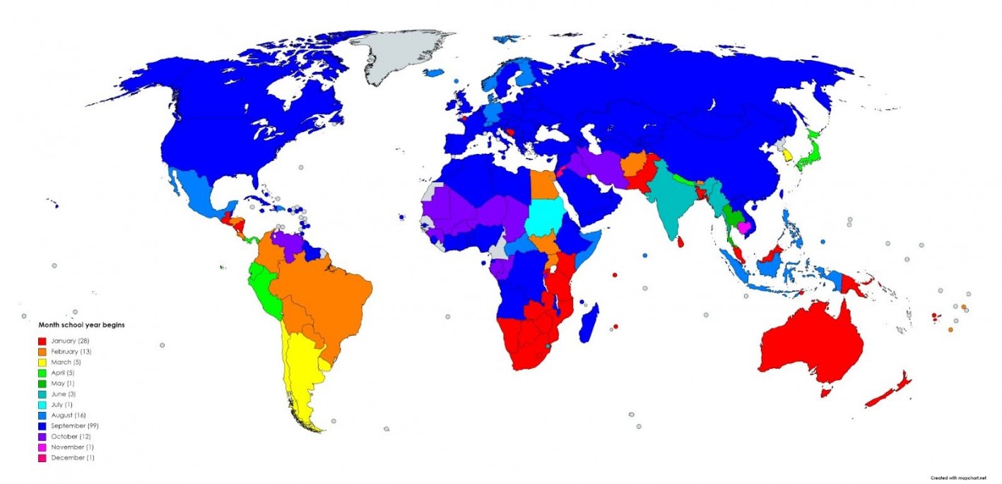 начало учебного года в разных странах