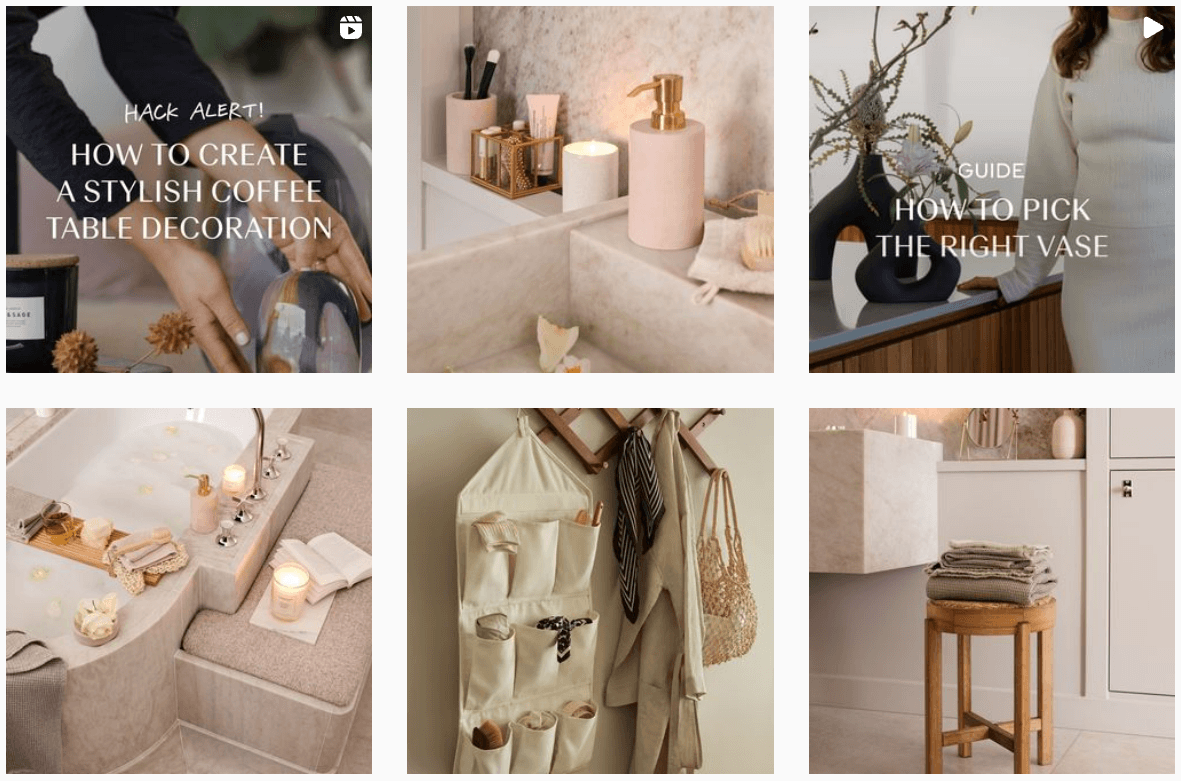 Homeware & Furniture Brand (H&M Home) Instagram Examples