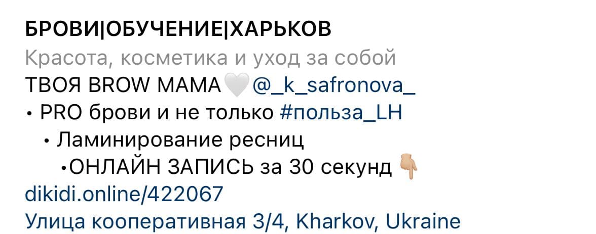 Instagram profile information
