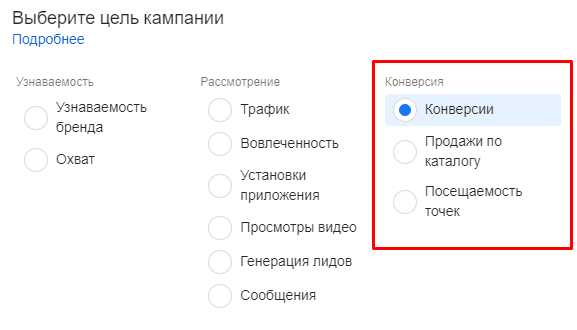 Цели рекламы. Конверсия