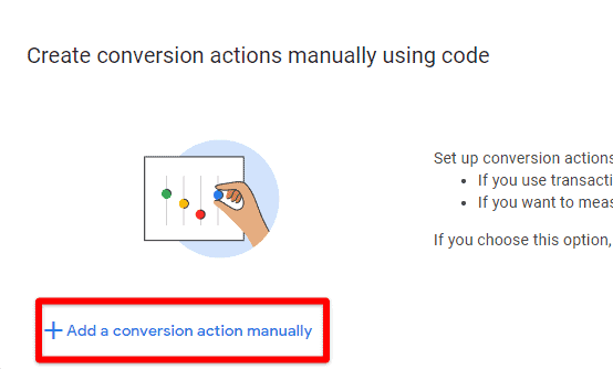 Adding a conversion manually