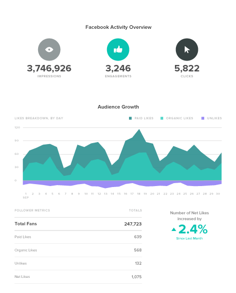 Sprout Social Facebook Activity Overview report.