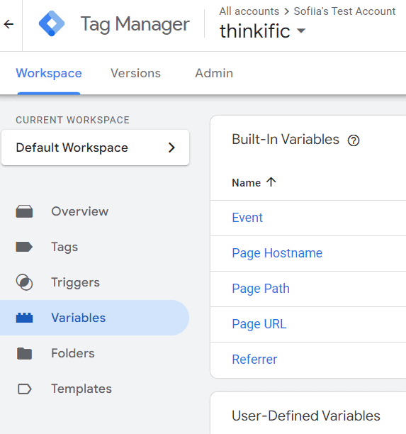 Creating variables in GTM