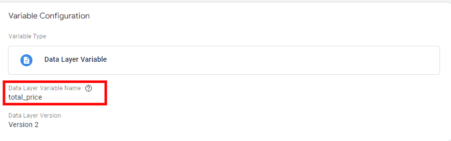 Data layer variable for price