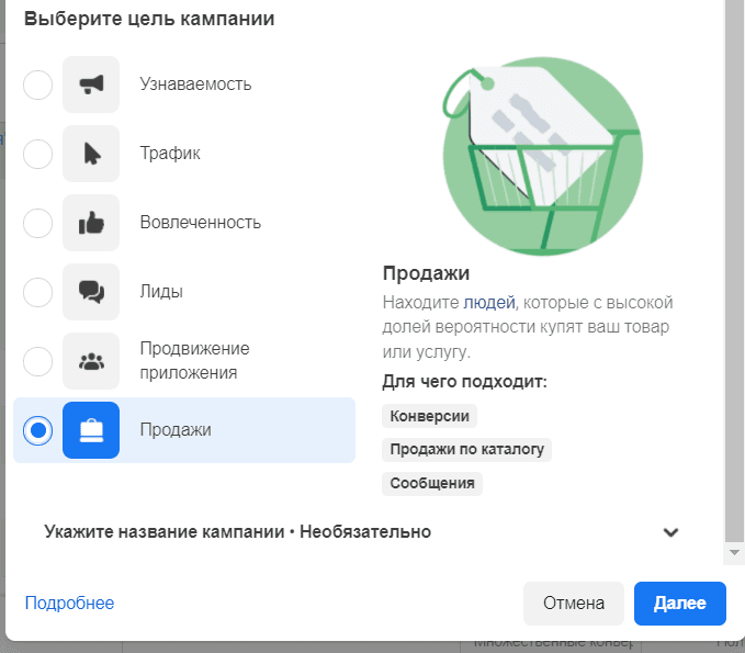 Цели в Facebook-рекламе