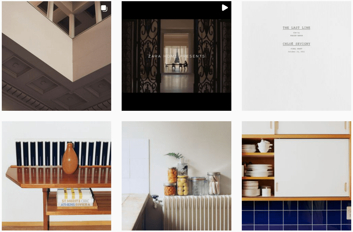 Homeware & Furniture Brand (Zara Home) Instagram Examples