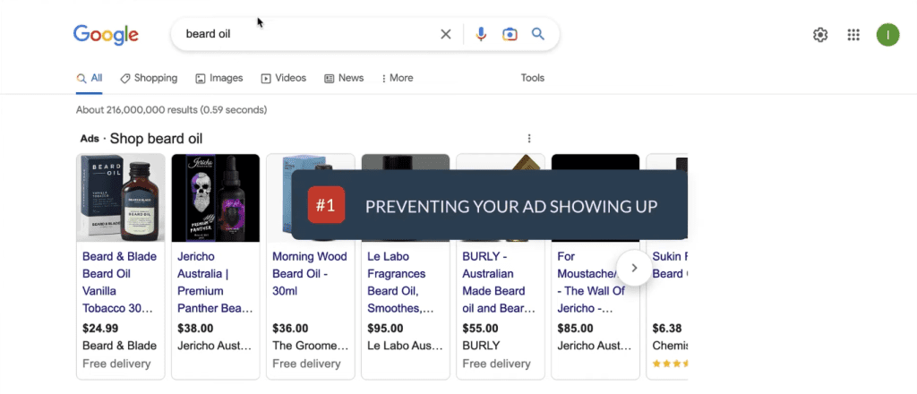 Optimizing your Google shopping campaigns by preventing your ad from showing up