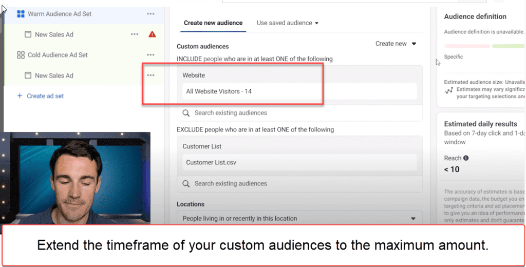 Extend the timeframe of your custom audiences