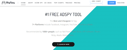 BigSpy. Инструмент предназначен для работы с рекламой в Facebook, Instagram, Pinterest и Twitter. В бесплатной версии вы можете искать объявления до 5-ти раз в день и только в Facebook. Расширенный функционал стоит от 9$/месяц.