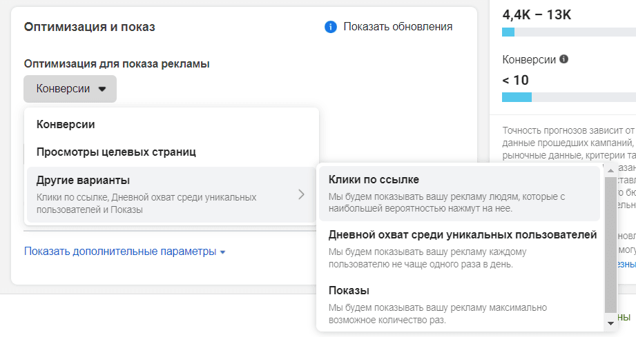 Цели в Facebook-рекламе