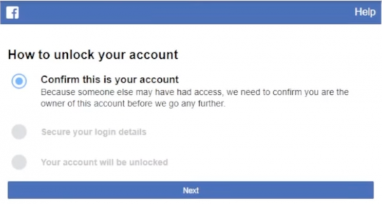 Facebook 要求從之前的設備登錄或繞過您的帳戶已被鎖定 Facebook