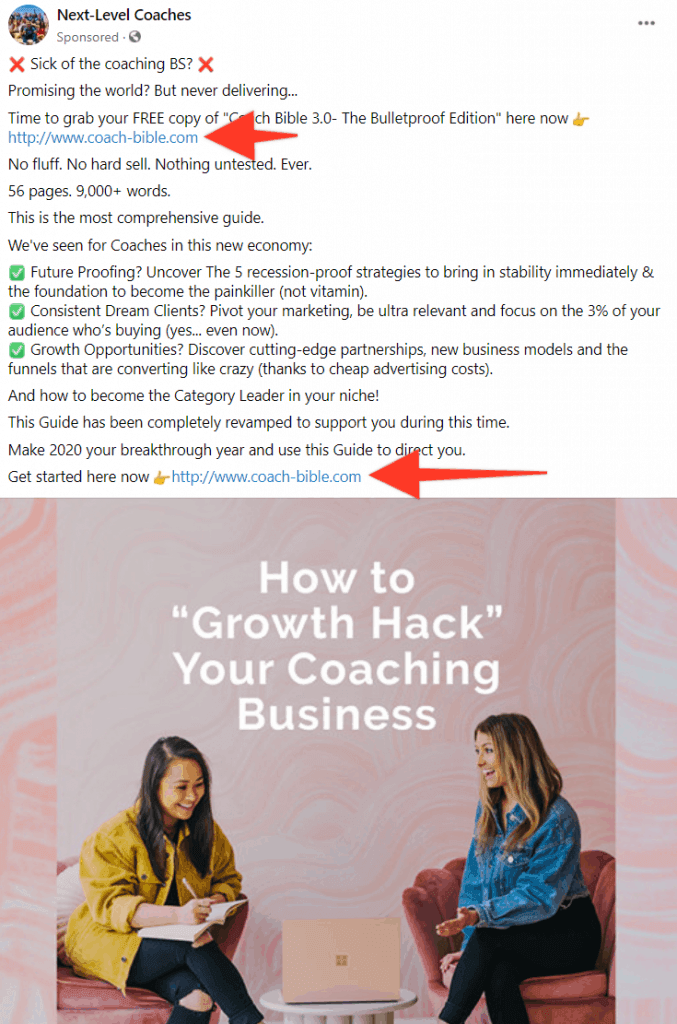 Example of multiple CTA in Facebook Ad Example of multiple CTA in Facebook Ad
