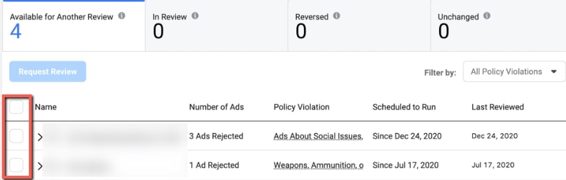 Multiple ad rejections Multiple ad rejections