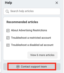 contact support team - Facebook ad in review contact support team - Facebook ad in review