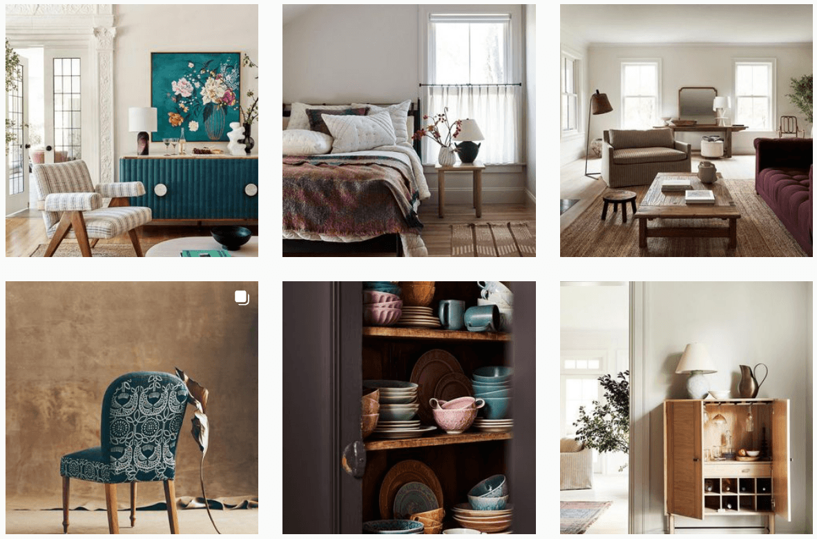 Homeware & Furniture Brand (Anthropologie) Instagram Examples Homeware & Furniture Brand (Anthropologie) Instagram Examples