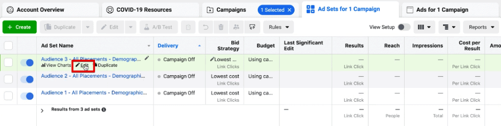 Optimizing and editing the audience set in a CBO campaign from Facebook Ads Manager Optimizing and editing the audience set in a CBO campaign from Facebook Ads Manager