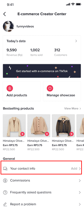 TikTok Shop: создание комиссионного счета TikTok Shop: создание комиссионного счета