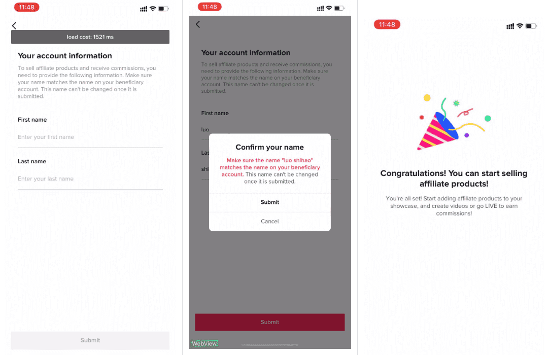 TikTok Shop: подтверждение комиссионного счета TikTok Shop: подтверждение комиссионного счета