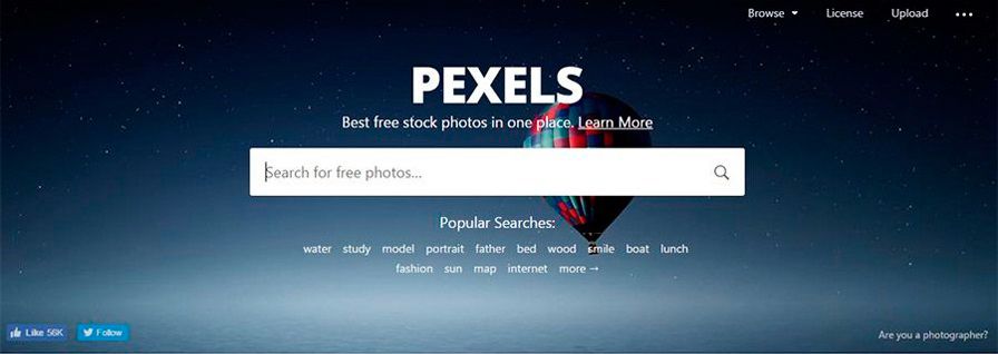 Главная страница Pexels Главная страница Pexels