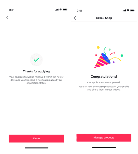 TikTok Shop: ожидание подтверждения заявки на продажу товара TikTok Shop: ожидание подтверждения заявки на продажу товара