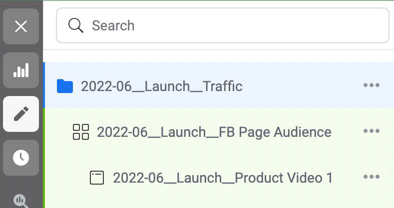 image of Facebook campaign structure with standard naming conventions image of Facebook campaign structure with standard naming conventions