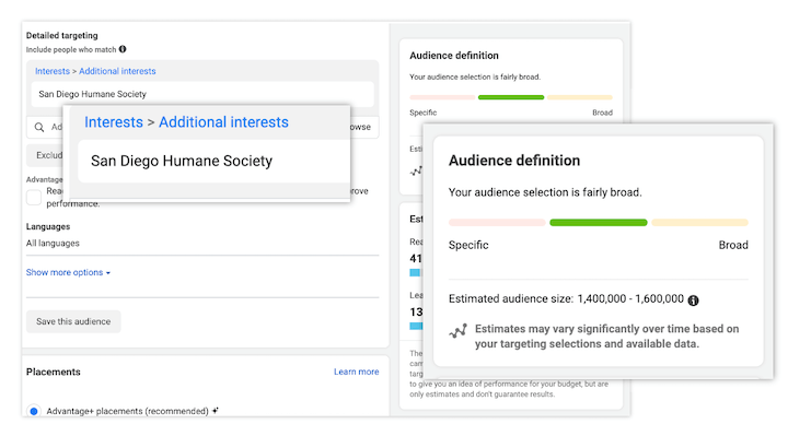 how to optimize facebook ads - detailed targeting humane society page likers how to optimize facebook ads - detailed targeting humane society page likers